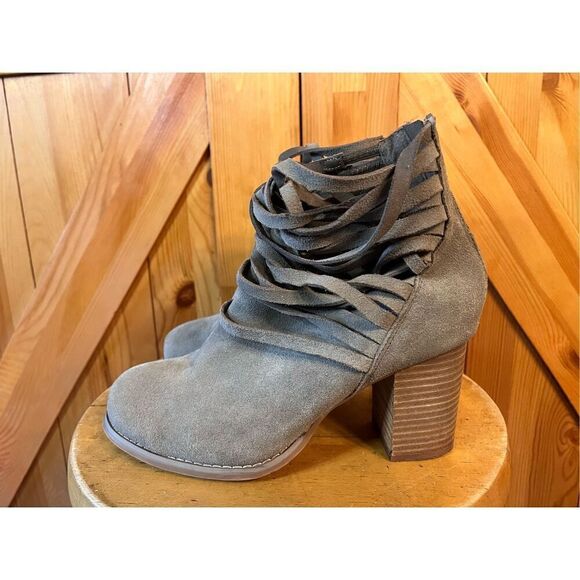 Torrid Gray Suede Ankle Boots Woven Size 8.5 - Picture 3 of 7
